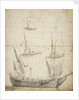 Portrait of a small Dutch merchant ship by Willem van de Velde the Elder