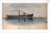 Spar torpedo boat in a calm sea by H. W.