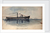 Spar torpedo boat in a calm sea by H. W.