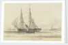 View of an outward bound collier off Northfleet and small single sail vessel by William John Huggins