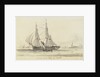 View of an outward bound collier off Northfleet and small single sail vessel by William John Huggins