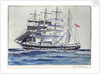Pinmore square-rigged sailing vessel at sea by Arthur Bradbury