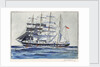 Pinmore square-rigged sailing vessel at sea by Arthur Bradbury
