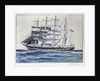 Pinmore square-rigged sailing vessel at sea by Arthur Bradbury