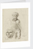 Sketch of a statue of a man and child (unfinished) and sketch of the head of a girl by unknown