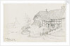 Sketch of a thatched house 'At Pewsey, Wilts, 10 July 1878' by William James Herschel