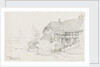 Sketch of a thatched house 'At Pewsey, Wilts, 10 July 1878' by William James Herschel