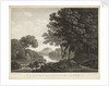 Country scene with river trees and small buildings by G. Smith