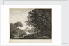 Country scene with river trees and small buildings by G. Smith