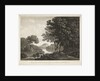 Country scene with river trees and small buildings by G. Smith