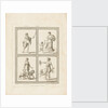 Four classical poses: 'Hatred, Love, Moderation, Fury. by William Hamilton