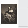 Young woman seated with a child on her lap by unknown
