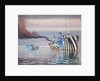 SS Lepanto and another steam vessel, both dazzle painted, anchored in calm water'l by Unknown