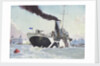 Royal Naval auxillary oil tanker off Greenwich, 1914-1918 by John Everett
