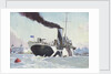 Royal Naval auxillary oil tanker off Greenwich, 1914-1918 by John Everett