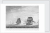 The view of the 'Prince George' disabled by the loss of her foremast, 12 April 1782 by Robert Dodd