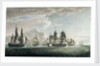 The East India Company's ship 'General Goddard' with His Majesty's ship 'Sceptre' and 'Swallow' packet capturing seven Dutch East Indiamen off St Helena, on the 14 June 1795 by Thomas Luny