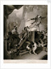 Captain Lewis Mortlock defending HMS 'Wolverene' against wo French luggers by John James Masquerier