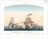 The Baltic. Junction of the two allied squadrons. The Admirals are exchanging a salute with their colours, 12 June 1854 by Louis Le Breton