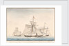 The English cutter 'Swan' taken by French privateers 'La Reciprocite' and 'Le Voltigeur', March 1807 by Houllets