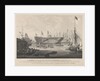 The Launch of the Honourable East India Company's Ship 'Edinburgh' from the dock yard of Messrs Wigrams & Green Blackwall with a view of the ship 'Abercrombie Robinson' on the stocks by William John Huggin