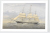 Clipper Ship 'South Australia' (1863) at sea near a coast by Thomas Goldsworth Dutton