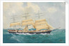 Clipper ship 'Dharwar' in a rough sea by unknown