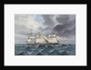 Clipper ship 'Blackadder' at sea with foremast and mainmast broken, 1895 by G. D'Esposito