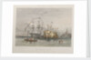 The Royal Navy. Portsmouth Harbour - the 'Victory' saluting Her Majesty (with) HMY 'Fairy' and 'Dryad' by Thomas Sewell Robins