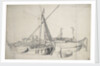 Study of a damlooper and a smalschip lying alongside one another by Willem van de Velde the Elder