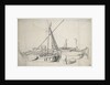 Study of a damlooper and a smalschip lying alongside one another by Willem van de Velde the Elder