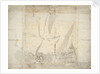 An English two-decker in a light air by Willem van de Velde the Elder