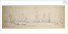 The Dutch fleet at anchor off the coast by Willem van de Velde the Elder