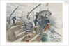 Minesweeping in the Straits of Gibraltar, swinging out an Oropesa by Leslie Cole