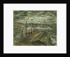 Transport ships coaling in Cardiff docks by John Piper