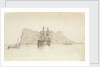 Gibraltar, with HMS 'Trafalgar' at anchor, a Spanish smuggling boat and the steamer 'Oberon', 26 August 1851 by George Pechell Mends
