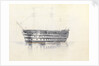 Study of HMS 'Queen' at Malta, 3 March 1852 by George Pechell Mends