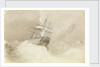HMS 'Trafalgar' losing her rudder-head in a north-easterly gale off Malta, 1 February 1852 by George Pechell Mends