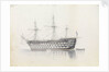 HMS 'Trafalgar' in Grand Harbour, Malta, 11 March 1852 by George Pechell Mends