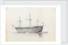 HMS 'Trafalgar' in Grand Harbour, Malta, 11 March 1852 by George Pechell Mends