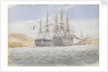 The 'Charlemagne' with 'Trafalgar' leaving Port Mahon under tow by 'Firebrand', 1 June 1822 by George Pechell Mends
