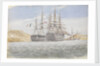 The 'Charlemagne' with 'Trafalgar' leaving Port Mahon under tow by 'Firebrand', 1 June 1822 by George Pechell Mends