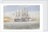 The 'Charlemagne' with 'Trafalgar' leaving Port Mahon under tow by 'Firebrand', 1 June 1822 by George Pechell Mends