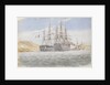 The 'Charlemagne' with 'Trafalgar' leaving Port Mahon under tow by 'Firebrand', 1 June 1822 by George Pechell Mends