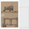 Two sketches, St Paul preaching at Solonica and architecture of an ancient gateway by Harry Edmund Edgell