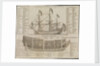 A ship of war, of the first rate with rigging & at anchor, the section of a first rate ship by J. Mynde