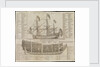 A ship of war, of the first rate with rigging & at anchor, the section of a first rate ship by J. Mynde