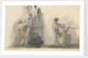 Two deck scenes, two men relaxing on deck, and a man working a winding handle fixed on a barrel by Robert Streatfeild