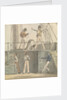 Deck scene with six figures including one steering at the ship's wheel by Robert Streatfeild