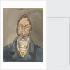Head and shoulders of a man in blue jacket and white cravat by Robert Streatfeild